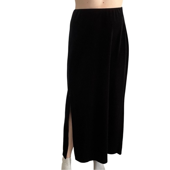 Vintage Maxi Skirt Velvet Black Gothic Modest Long Whimsigoth Size Medium - Picture 1 of 7